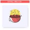 Grilled vegetables color icon. Editable