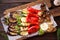 Grilled vegetables platter, picnic food