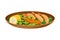 Grilled Vegetables with Skewered Shrimps as Brazilian Cuisine Dish Vector Illustration