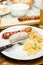 Grilled Weisswurst with sauerkraut