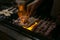 Grilled yakitori chicken skewers at an Izakaya restaurant in Omoide Yokocho street in the Shinjuku district of Tokyo..