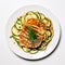 Grilled Zucchini Pancake With Roasted Salmon Steak: A Delicious And Artistic Dish