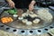 Grilling vegetables at a tepanyaki restaurant at Guam, USA