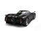 Grim black super sports car - rear end view