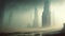 Grim Cityscape: A Dystopian Vision of Earth\\\'s Future, Made with Generative AI