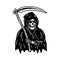 GRIM REAPER WITH SCYTHE BLACK WHITE