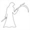 Grim Reaper. Sketch. Halloween symbol.Vector illustration. Death has come to take the soul. A paranormal entity in a robe.