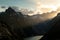 Grimselpass and lake Grimselsee in the Swiss Alps