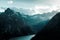 Grimselpass and lake Grimselsee in the Swiss Alps