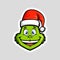 Grinch Christmas emoticon Beaming with Smiling Face Sticker