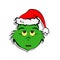 Grinch in disappointed emoji sticker style icon