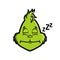 Grinch emoticon emoji Sleepy Face sticker