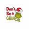 Grinch face Merry Christmas T-shirt Clipart