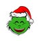 Grinch in smile emoji sticker style icon