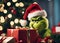 The Grinch steals gifts under the tree