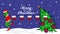 Grinch steals national flag of Qatar illustration. Green Ogre in Christmas poster