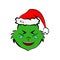 Grinch in tears of happiness emoji icon