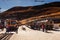 Grindelwald train at Kleine Scheidegg station with Tschuggen peak