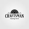 Grinding craftsman carpentry vintage retro logo design illustration