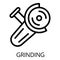 Grinding icon, outline style