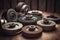 Grinding wheels collection different. Generate Ai