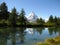 Grindjisee lake and Matterhorn