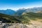 Grinnell Overlook via Granite Park Trail in Glacier National Park, wilderness area in Montana`s Rocky Mountains. USA.