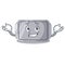 Grinning baking pan shape on the cartoon