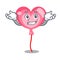 Grinning ballon heart character cartoon