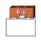 Grinning with board brick character cartoon style