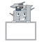 Grinning with board copier machine in the cartoon shape