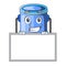 Grinning with board cylinder bucket Cartoon of for liquid