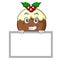 Grinning with board fruit cake character cartoon