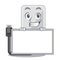 Grinning with board hard drive in shape of mascot