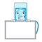 Grinning with board infussion bottle character cartoon