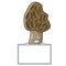 Grinning with board morel mushroom character cartoon