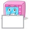 Grinning with board oven microwave character cartoon