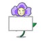 Grinning with board pansy flower character cartoon