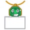 Grinning with board peridot jewelry isolated in the mascot