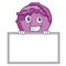 Grinning with board red cabbage character cartoon