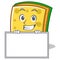 Grinning with board sponge cartoon character funny