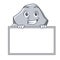 Grinning with board stone character cartoon style