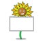 Grinning with board sunflower character cartoon style