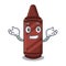 Grinning brown crayon isolated with the mascot
