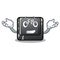 Grinning button f8 isolated with the cartoon