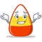 Grinning candy corn character cartoon
