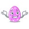 Grinning cartoon shape easter color on eggs