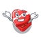 Grinning choclate heart box in shape mascot
