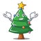 Grinning Christmas tree character cartoon