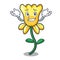 Grinning daffodil flower character cartoon